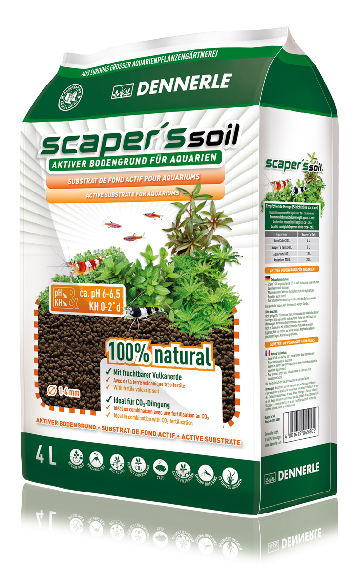 Dennerle Scaper`s Soil 1-4mm  4L Aktiver Bodengrund für Aquarien