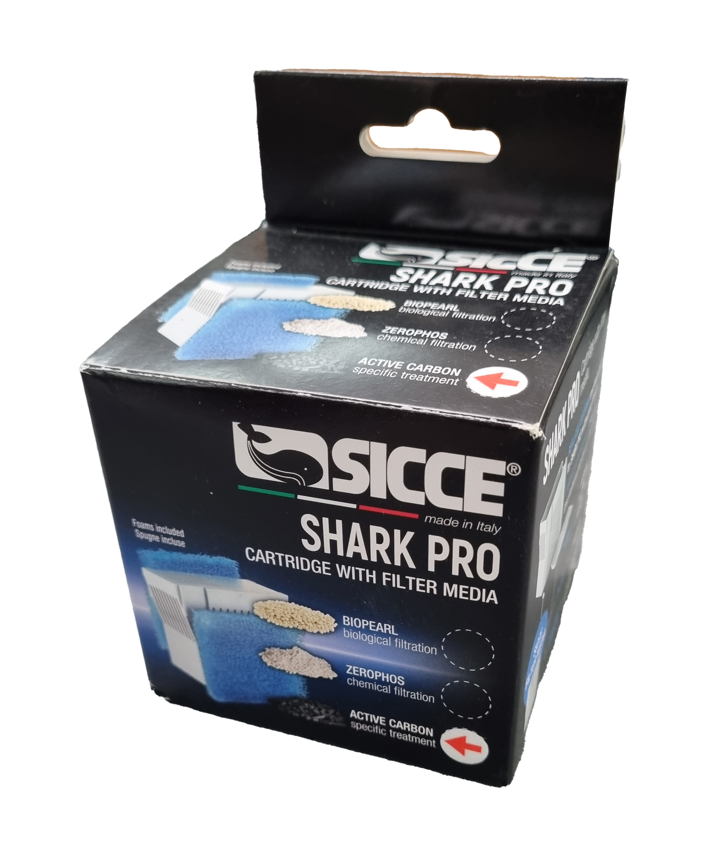 Sicce Shark Pro Kartusche Active Carbon mit Schwamm